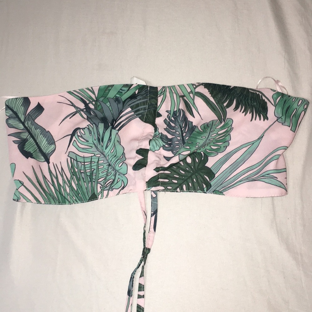 Tropical print pink bandeau. Small. New with tags